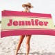 Personalized Groovy 70 s Design, Custom Name Retro Style  Beach Towel, Adult Kids Bath Pool Bride Bachelorette Towel, Birthday Gift