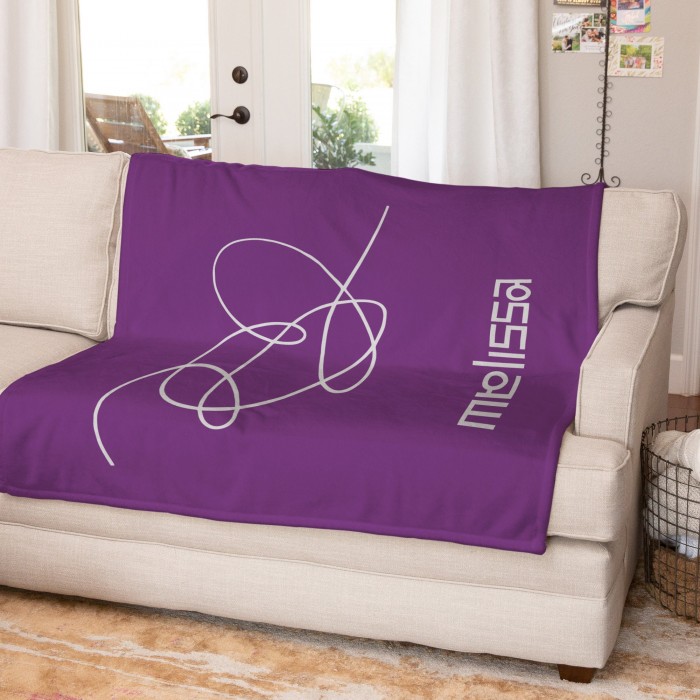 Personalized BTS Blanket with Your Name Korean Font, Custom BTS Blanket, BTS Love Yourself, Valentines Gift, Couple Gift Fleece/Sherpa/Minky
