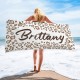 Personalized Leopard Beach Towel, Custom Name Pool Towel, Personalized Bath Towel, Leopard Beach Towel, Bride Beach Towel, Tiger Towel