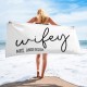 Custom Name Wifey Hubby Beach Towel, Personalized Pool Towel, Customized Bath Towel, Bride Bachelorette Beach Towel, Gift for wife