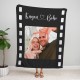 Custom Film Lover Blanket, Personalized Valentine s Day Gift Throw with Photo, Anniversary, Couple Gift, Fleece/Sherpa/Minky