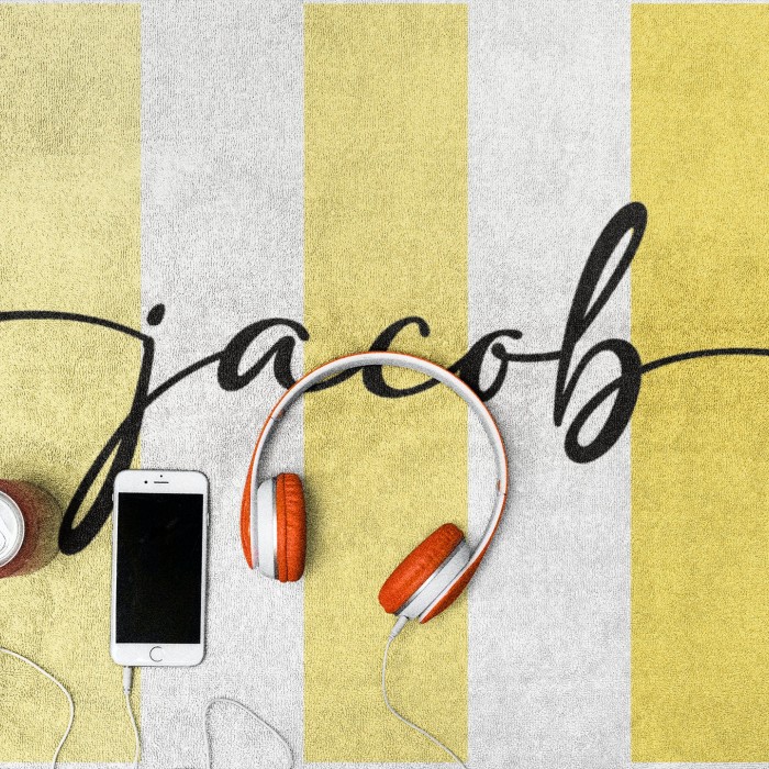 Personalized Colorful Name Bath Towel Pool Towel, Striped Custom Name Beach Towel, Bride Pool Towel, Anniversary / Birthday Beach Towel