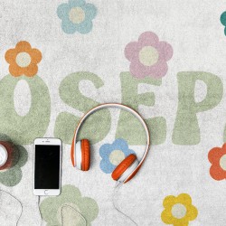 Personalized Name Floral Bath Towel, Custom  Colorful Bath Pool Towel, Bride Bachelorette Towel, Anniversary Gift, Vacation Gift