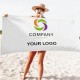 Custom Logo / Text Name Beach Towel, Personalized Design Pool Towel, Bath Pool Towel, Bride Bachelorette Towel, Anniversary Gift