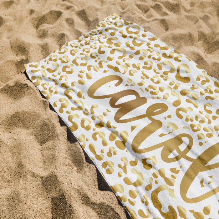 Custom Sparkling Beach Towel with Name, Personalized Glitter Bath Pool Towel, Bride Bachelorette Towel, Anniversary Gift, Vacation Gift