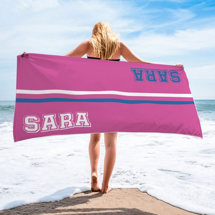 Team Members Name Personalized Pool Towel, Custom Name Beach Towel, School Team Name Towels, Towel For Sport Teams, Baseball Team Towel