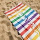 Personalized Name LGBTQ+ Gift Bath Pool Towel, Striped Custom Pride Beach Towel, Bride Beach Towel, Anniversary / Birthday Beach Towel