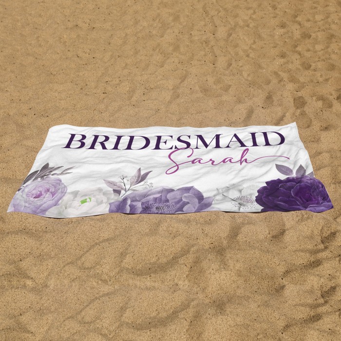 Personalized Beach Towel, Bride and Bridesmaid Custom Beach Towel, Custom Pool Bath Towel, Bachelorette Bride Beach Towel