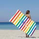 Personalized Name LGBTQ+ Gift Bath Pool Towel, Striped Custom Pride Beach Towel, Bride Beach Towel, Anniversary / Birthday Beach Towel