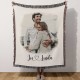 Custom Portrait Blanket, Personalized Photo Blanket with Drawing, Watercolor Drawing, Anniversary, Couple Gift, Wowen Blanket