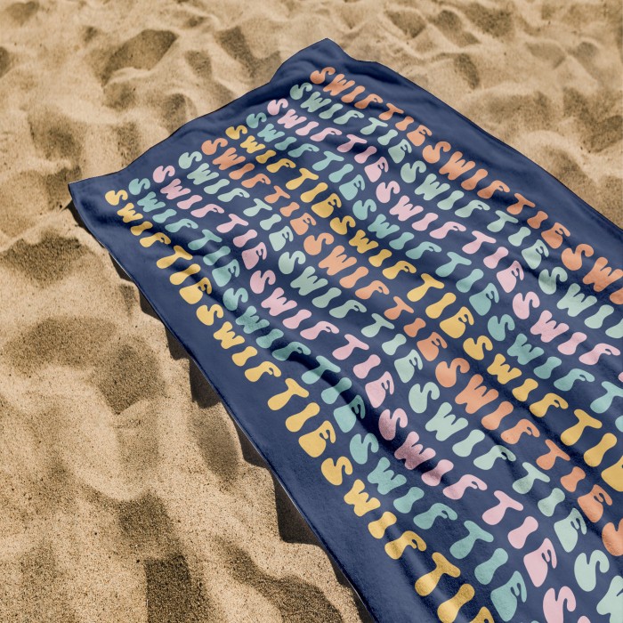 Swiftie Beach Towel, Swifty Fan Pool Towel, Eras 2023 Bath Pool Concert Towel, Vacation Gift for Her, Fan Merch Towel
