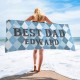Custom Name BEST DAD Beach Towel, Personalized Father s Day Pool Towel, Bath Pool Towel, Anniversary Gift, Vacation Gift