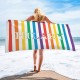 Personalized Name LGBTQ+ Gift Bath Pool Towel, Striped Custom Pride Beach Towel, Bride Beach Towel, Anniversary / Birthday Beach Towel