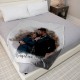 Personalized Photo Blanket with Drawing, Custom Portrait Blanket, Watercolor Drawing, Anniversary, Couple Gift, Fleece/Sherpa/Minky