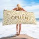 Custom Sparkling Beach Towel with Name, Personalized Glitter Bath Pool Towel, Bride Bachelorette Towel, Anniversary Gift, Vacation Gift