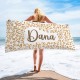 Personalized Leopard Beach Towel, Custom Name Pool Towel, Personalized Bath Towel, Leopard Beach Towel, Bride Beach Towel, Tiger Towel