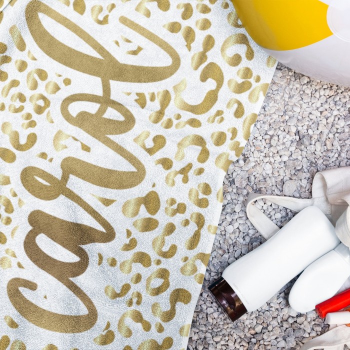 Custom Sparkling Beach Towel with Name, Personalized Glitter Bath Pool Towel, Bride Bachelorette Towel, Anniversary Gift, Vacation Gift