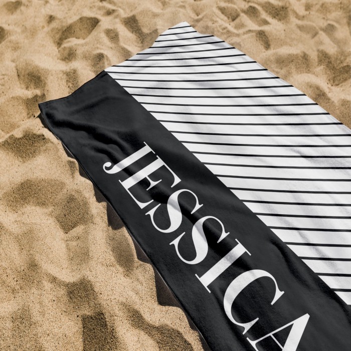 Colorful Customized Pool Towel, Custom Text Beach Towel, Bachelorette Bride Beach Towel, Present For Her