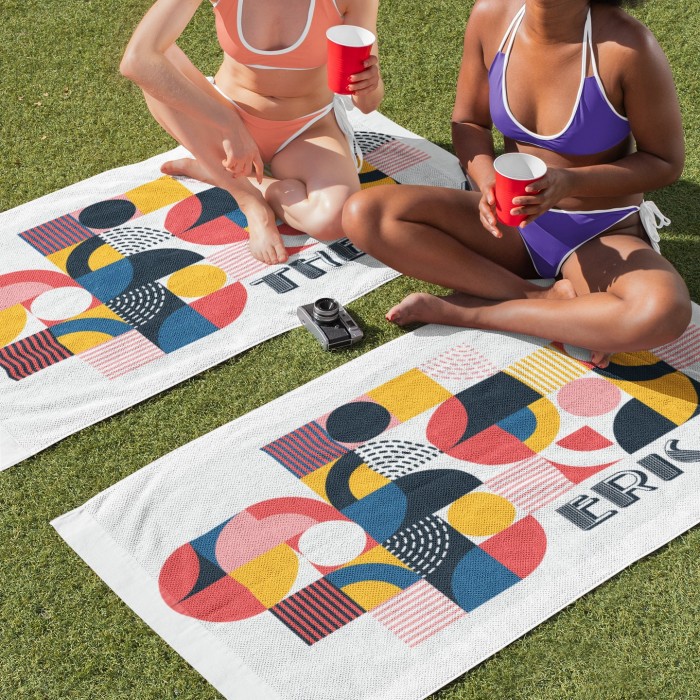 RETRO Multi Style Personalized Beach Towel, Name Bath Towel, Custom Pool Towel, Beach Towel With Name Outside, Birthday/Vacation Gift