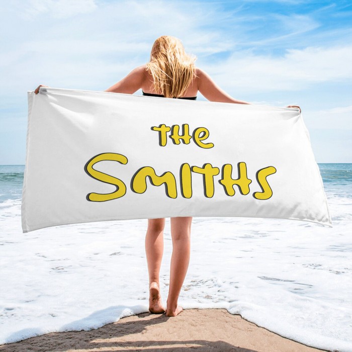 Simpsons Custom Beach Towel, Bride Pool Towel, Personalized Bath Towel, Custom Bath Towel, Best Gift, Simpsons Gift, Vacation Gift