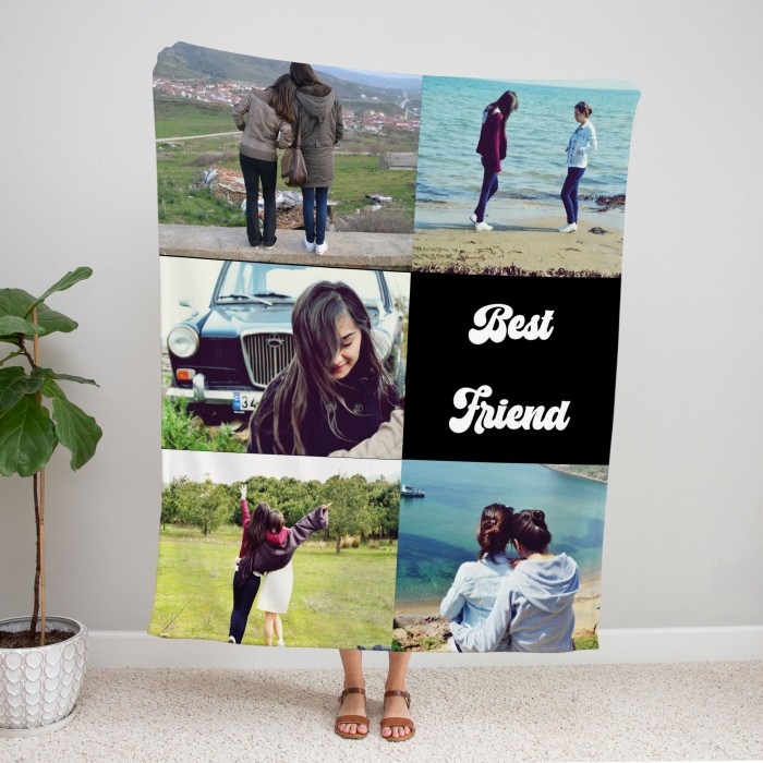 Personalized Photo Text Blanket, Custom Photo Collage Blanket, Anniversary Couple Present , Best Friend Gift, Personalized Gifts, Christmas