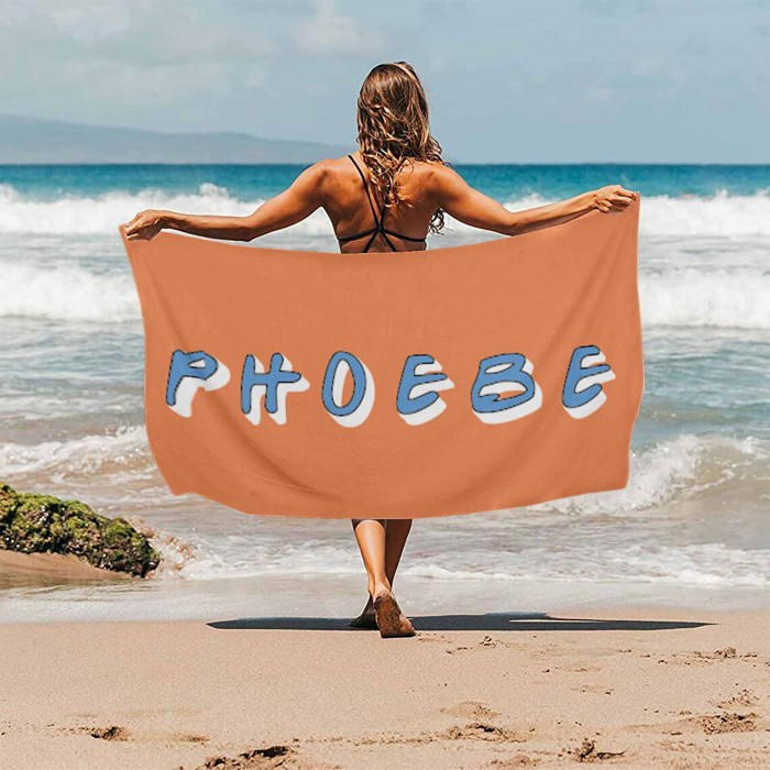 Customized Friends TV Show Beach Towel, Personalized Friends Pool Name Towel,  Friends TV Show Gift, Personalized Bridesmaid Gift