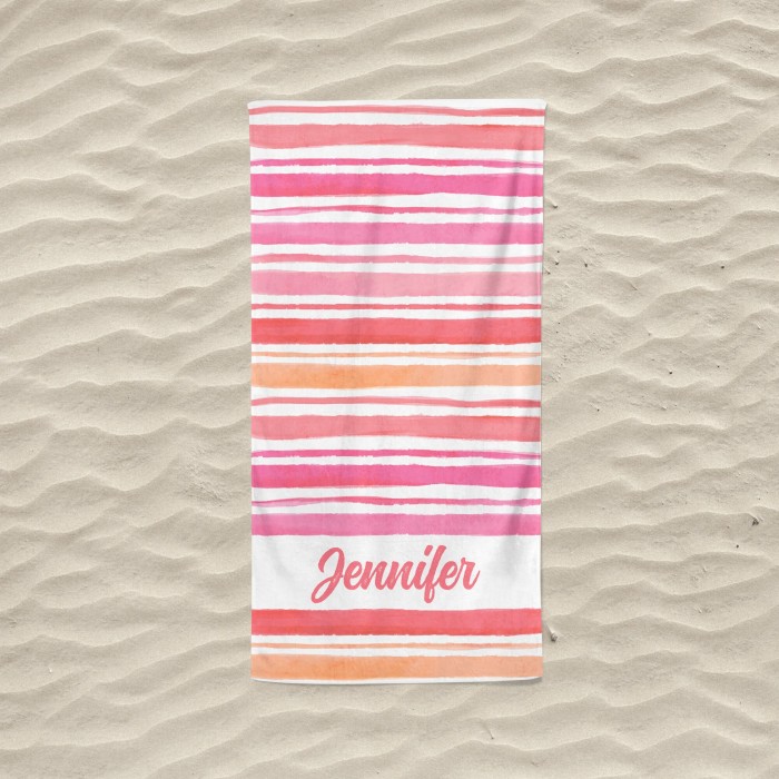 Personalized Colorful Name Towel, Custom Text Beach Towel, Home Decor, Special Gift for Him Her Friends