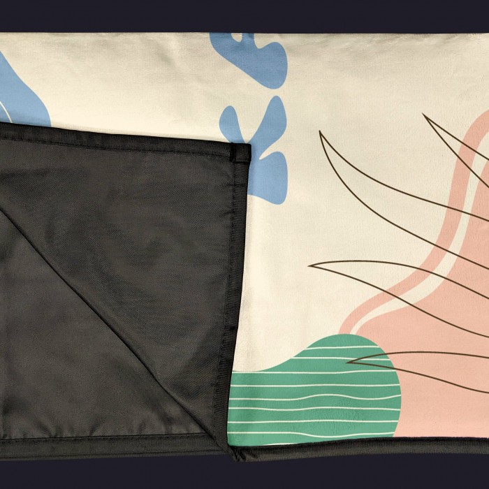 Picnic Blanket with Carrying Strap, Water Resistant Back, Foldable Outdoor Throw, Portable Beach Mat, Machine Washable