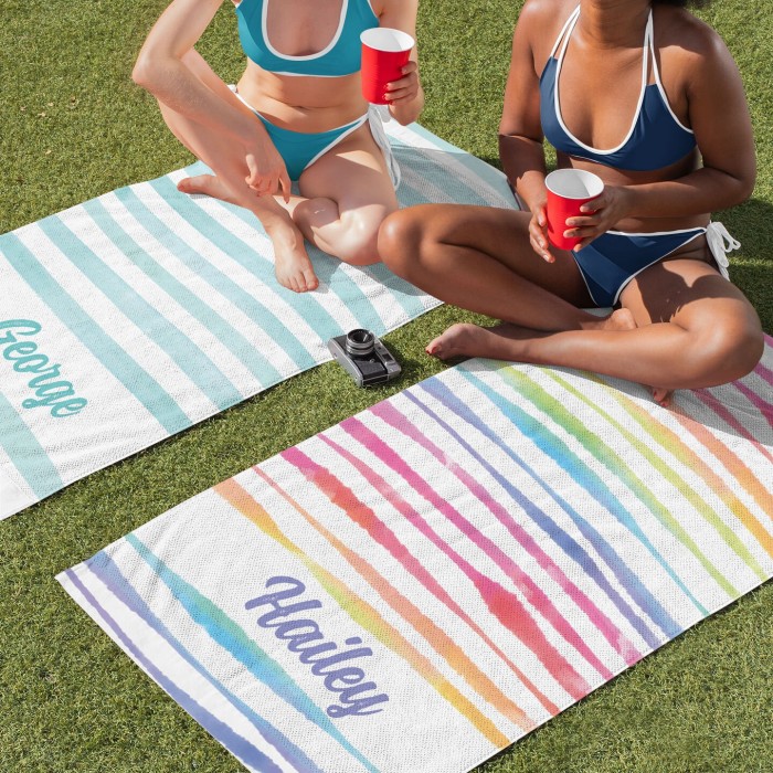 Personalized Colorful Name Towel, Custom Text Beach Towel, Home Decor, Special Gift for Him Her Friends