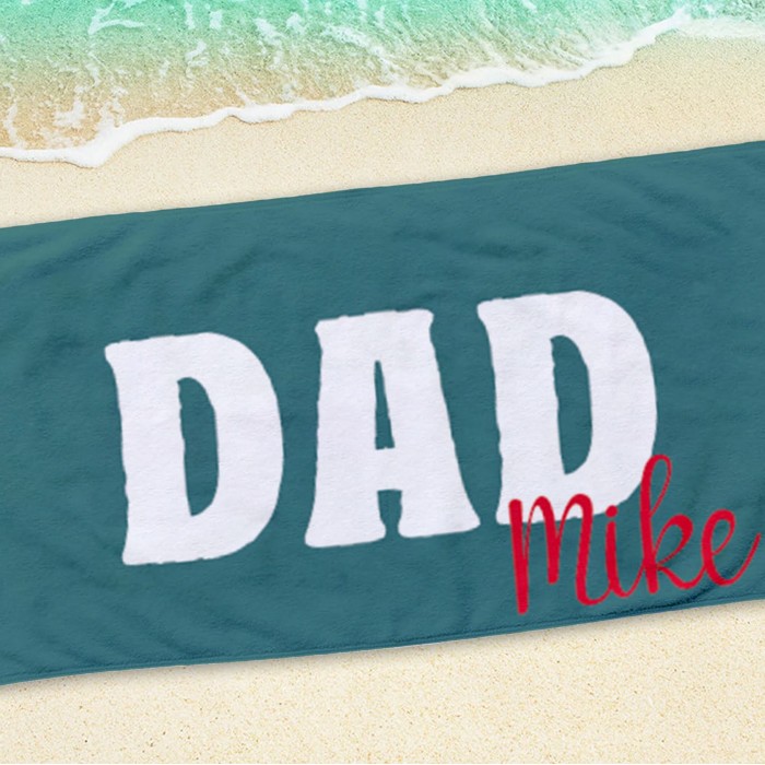 Dad Beach Towel, Father s Day Gift Pool Towel, Personalized Beach Towel, Custom Name Towel, Gift For Dad, Beach Towel For Dad