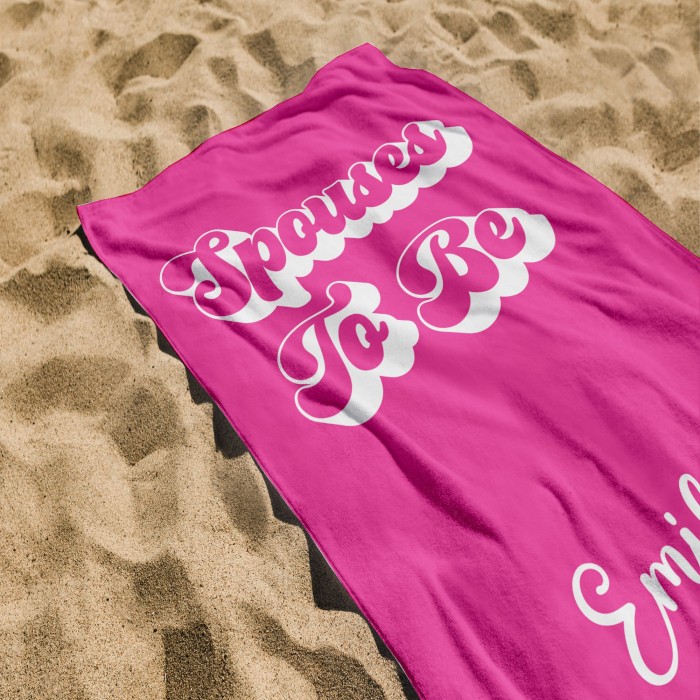 Spouses To Be, Custom Name Couple Towels, Colorful Personalized Beach Towel, Custom Pool Towel, Vacation Gift, Newlywed Gift