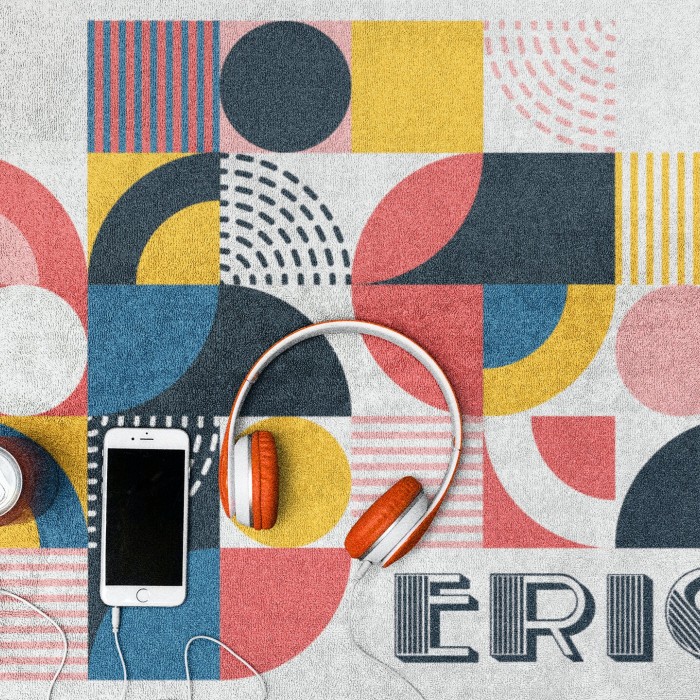 RETRO Multi Style Personalized Beach Towel, Name Bath Towel, Custom Pool Towel, Beach Towel With Name Outside, Birthday/Vacation Gift