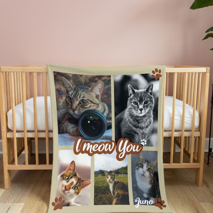 Customized Pet Blanket, Personalized Photo Collage Blanket, Handmade Home Decor, Cat Lover Gift, Pet photo blanket, Cat dad gift, Cat mom gift