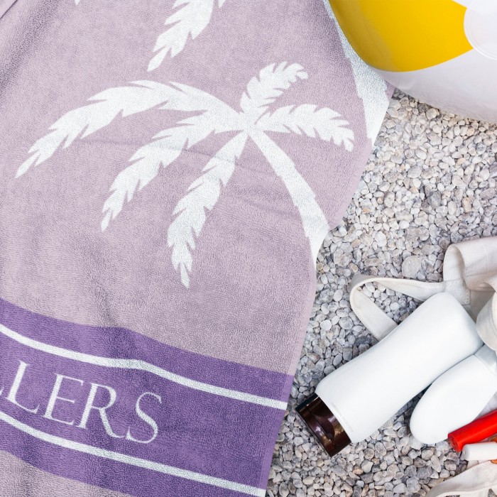 Palm Tree Personalized Beach Towel, Personalized Name Bath Towel, Custom Pool Towel, Beach Towel With Name,Birthday Vacation Gift