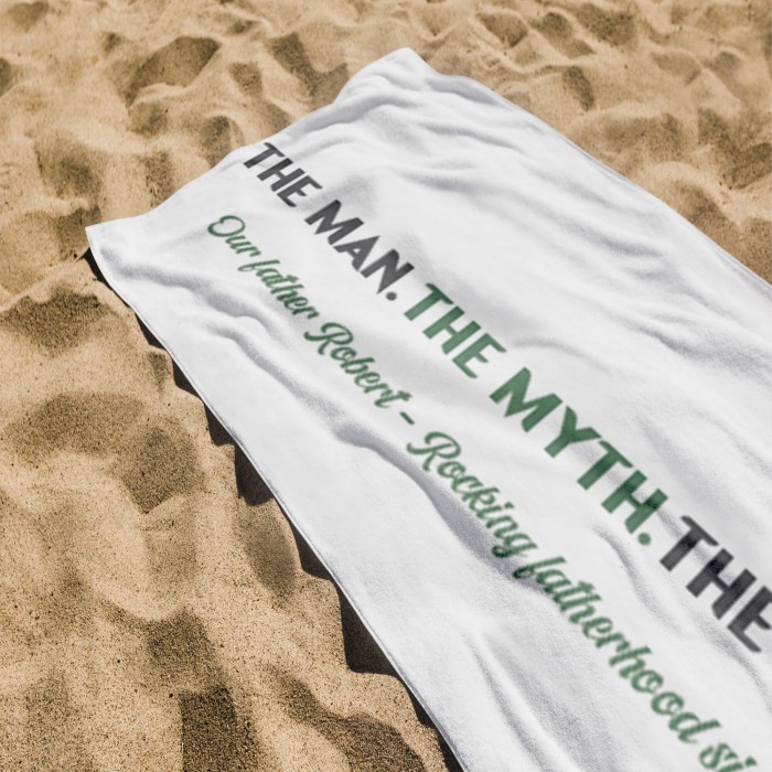 The Legend Beach Towel, Father s Day Gift Pool Towel, Personalized Beach Towel, Gift For Dad, Custom Father s Day Beach Towel with Name
