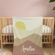 Personalized Groovy Boho Mountain Blanket, Custom Name Blanket, Baby Girl Blanket, Gift for her-him, Birthday, Anniversary Blanket Gift