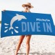 Colorful Dive In Name Beach Towel, Personalized Kids Pool Towel, Gift For Her, Vacation Birthday Gift, Present For Her