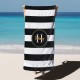 Retro Stripe Style Custom Name Pool Towel, Personalized Name Bath Towel, Anniversary Birthday Beach Towel, Gift for Her/him