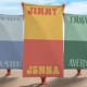 Custome Name Couple Towels, Colorful Personalized Beach Towel, Custom Pool Towel, Vacation Gift, Date Style Towel, Newlywed Gift