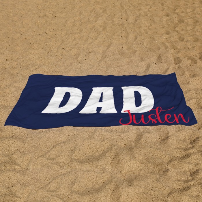 Dad Beach Towel, Father s Day Gift Pool Towel, Personalized Beach Towel, Custom Name Towel, Gift For Dad, Beach Towel For Dad