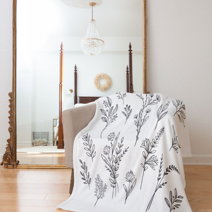 Floral Blanket, Vintage Blanket, Adults / Kids Blanket, Grandma-Grandpa Blanket,Fleece,Sherpa,Minky Blanket