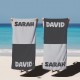 Custome Name Couple Towels, Colorful Personalized Beach Towel, Custom Pool Towel, Vacation Gift, Date Style Towel, Newlywed Gift