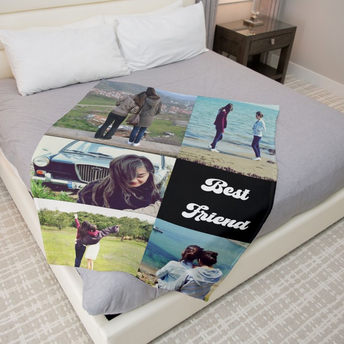 Personalized Photo Text Blanket, Custom Photo Collage Blanket, Anniversary Couple Present , Best Friend Gift, Personalized Gifts, Christmas