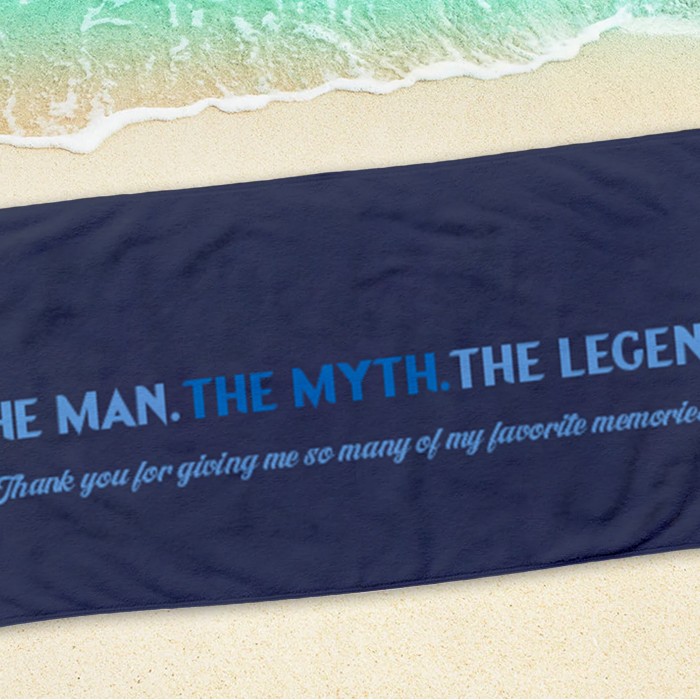 The Legend Beach Towel, Father s Day Gift Pool Towel, Personalized Beach Towel, Gift For Dad, Custom Father s Day Beach Towel with Name
