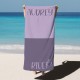 Custome Name Couple Towels, Colorful Personalized Beach Towel, Custom Pool Towel, Vacation Gift, Date Style Towel, Newlywed Gift
