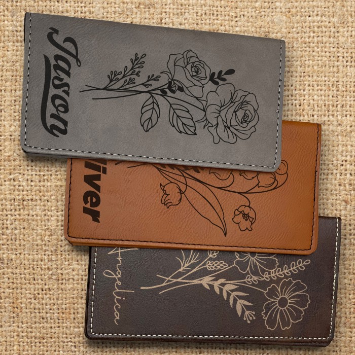 Birth Flower Checkbook Cover, Personalized Checkbook Cover Birth Flower Checkbook Cover, Personalized Checkbook Cover