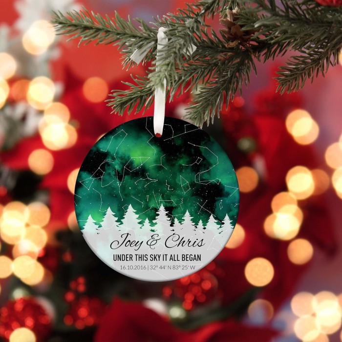 Custom Christmas Ornament, Star Map Chart, Personalized Star Map Gift