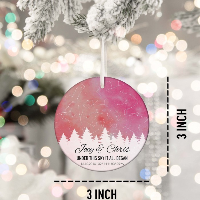 Custom Christmas Ornament, Star Map Chart, Personalized Star Map Gift