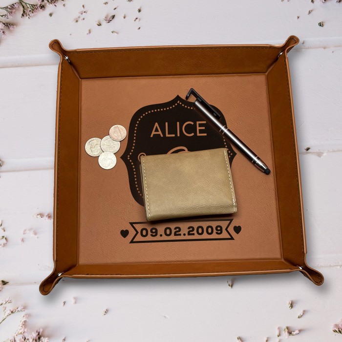 Monogram Valet Tray, Couple Names Snap Up Tray