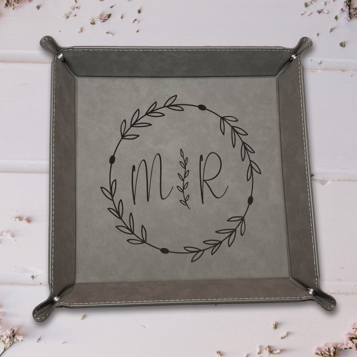 Monogram Valet Tray, Couple Names Snap Up Tray